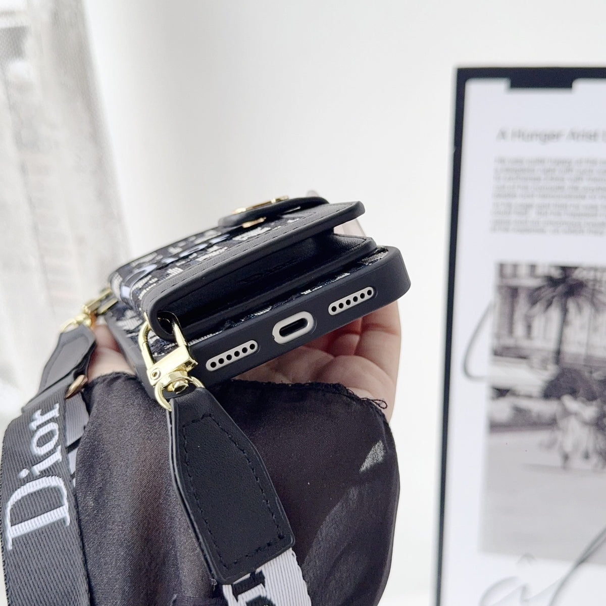 Fabric Canvas Crossbody Case With Card Slots For iPhone 12-17 Pro Max
