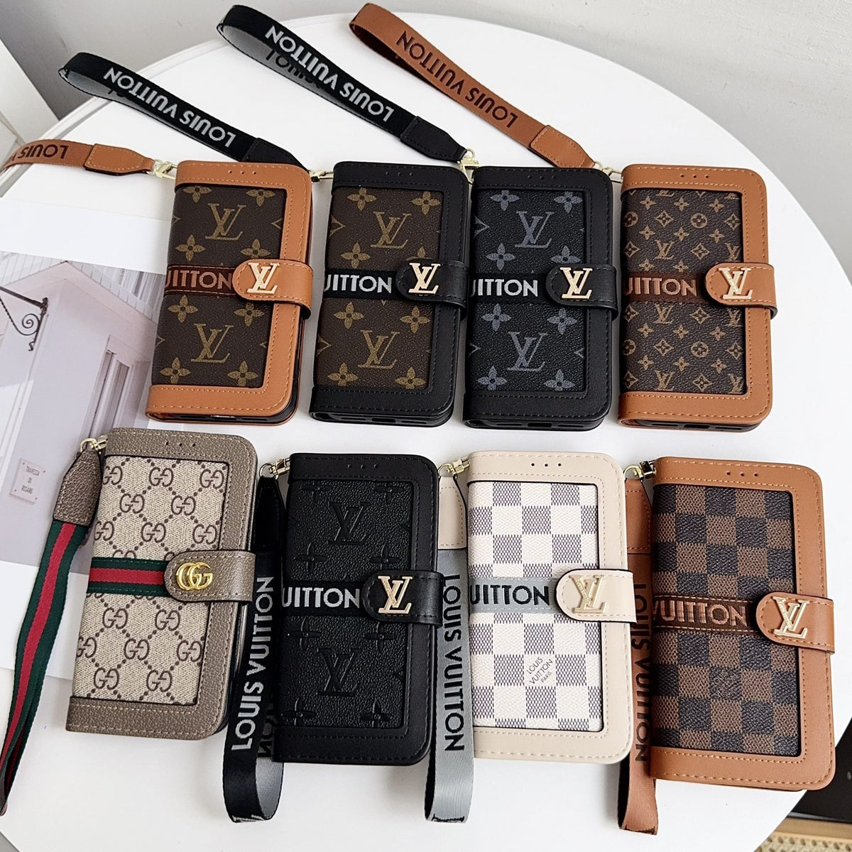 Louis Vuitton Flip Folio iPhone Case 17 Series Pattern LV Leather Black Monogram