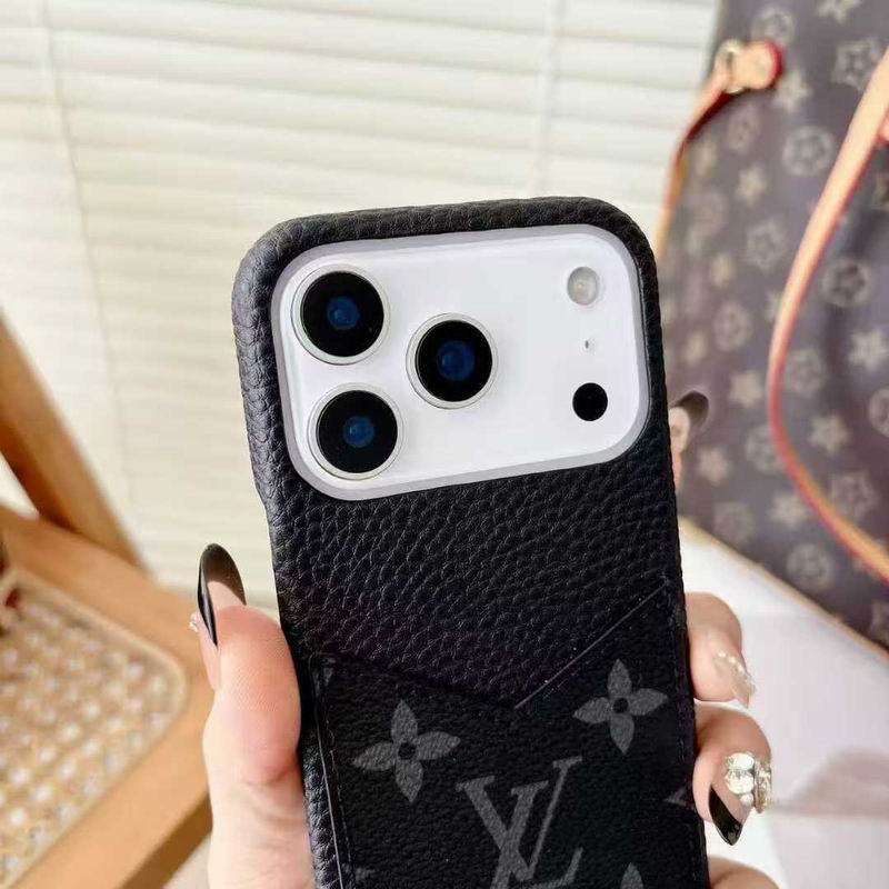 Monogram Card Holder Case for iPhone 12-17 Pro Max