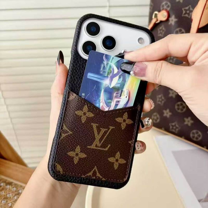 Monogram Card Holder Case for iPhone 12-17 Pro Max