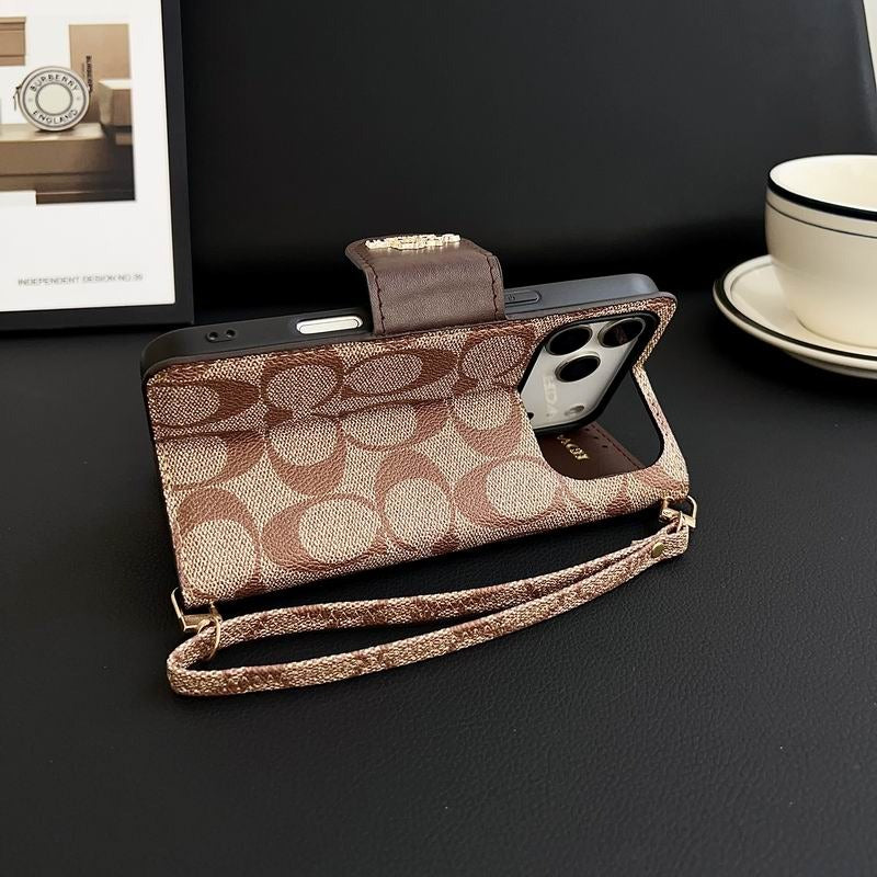 Leather Flip iPhone Case With Card Holder For iPhone 14-17 Pro Max